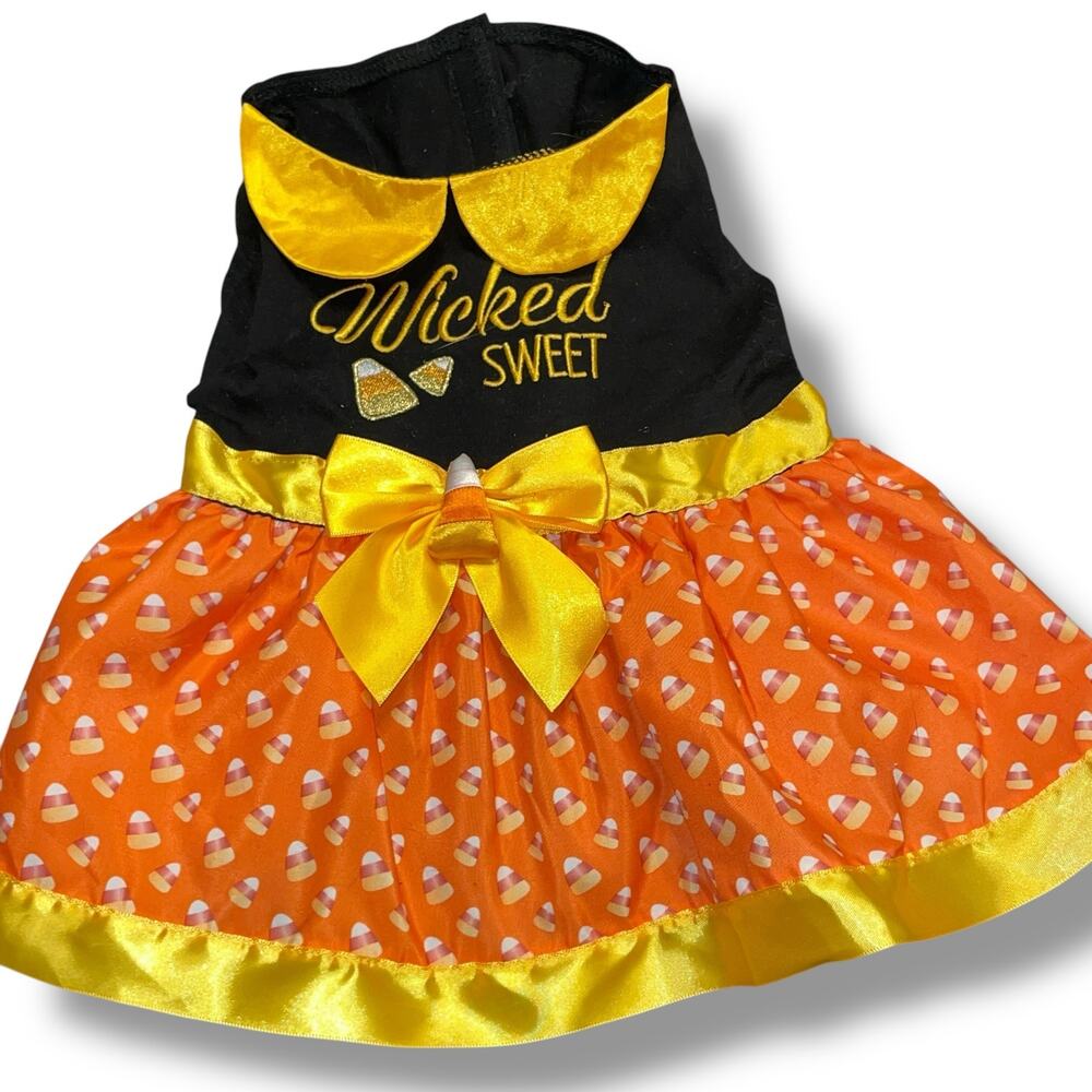 Bootique Wicked Sweet Dog Dress Small S Halloween Candy Corn Costume Petco